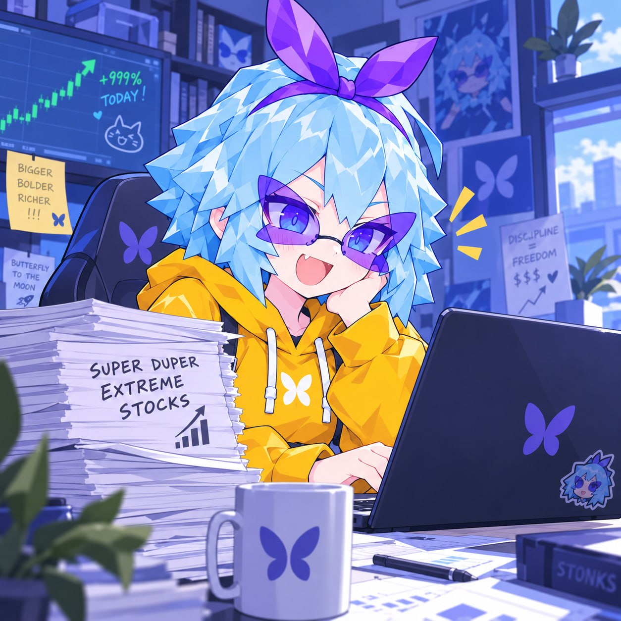 Flapa studying crypto charts